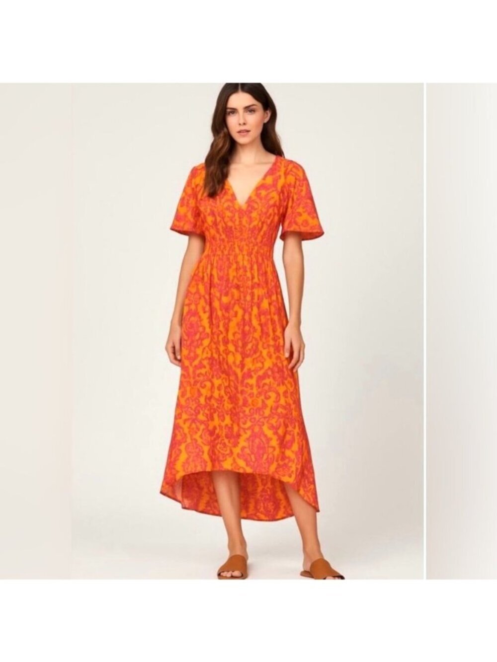 Abel the Label Anthropologie Maya floral Midi high-low Dress Resort Wear Medium